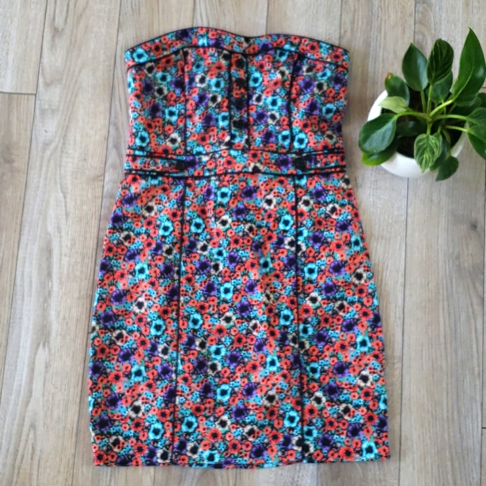 Strapless Floral Dress size 8